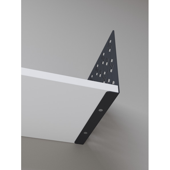 Полка навесная 17х80х22 см из ЛДСП Антрацит - Белая 380998 -
                                                        Фото 2